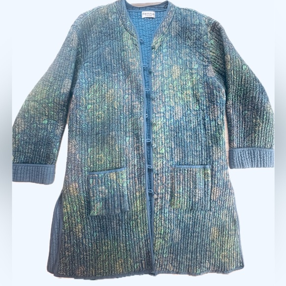 Henna Quilted Printed Cotton Coat Cardigan One Size - Picture 2 of 14